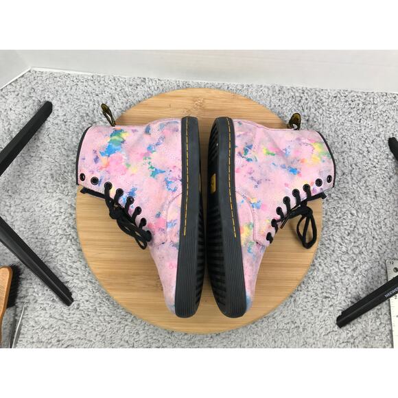 Dr. Martens Sheridan Pink Rainbow Burst Suede Casual Ankle Lace Up Boot Womens 6 - Picture 8 of 12